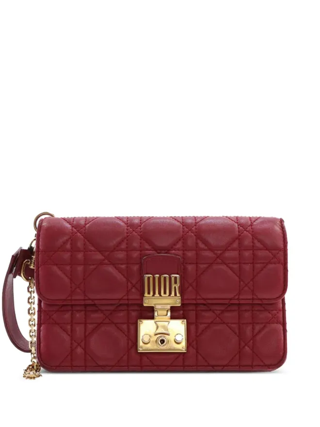 Christian Dior Pre-Owned Christian Dior ビンテージ 2017 ラムスキン キャンニージュ DiorAddict ウィストレット クラッチバッグ - レッドの商品画像