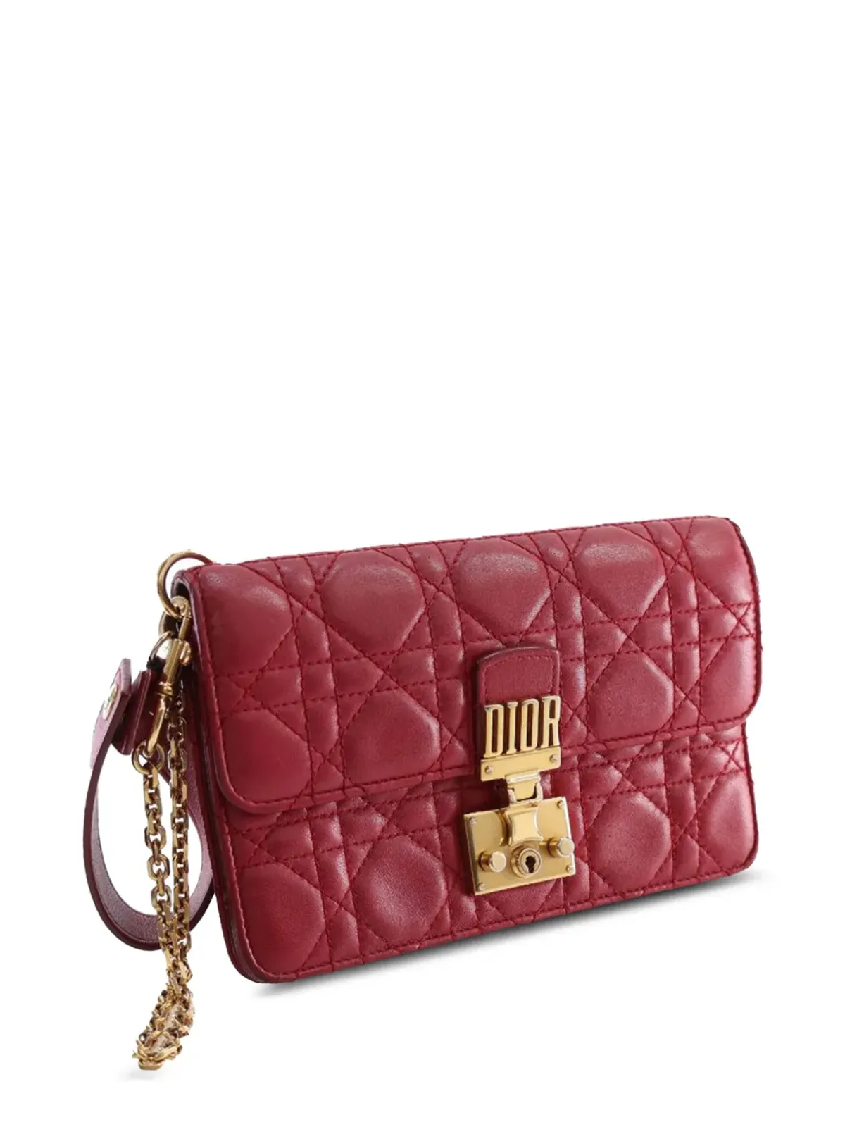 Christian Dior ビンテージ 2017 ラムスキン キャンニージュ DiorAddict ウィストレット クラッチバッグ - レッド - 画像3
