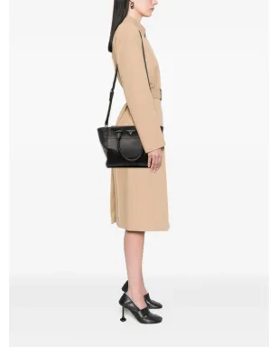 ビンテージ Prada スモールシティ カーフ レザー ステッチ入り ツインポケット サッチェル ブラック - サムネイル2