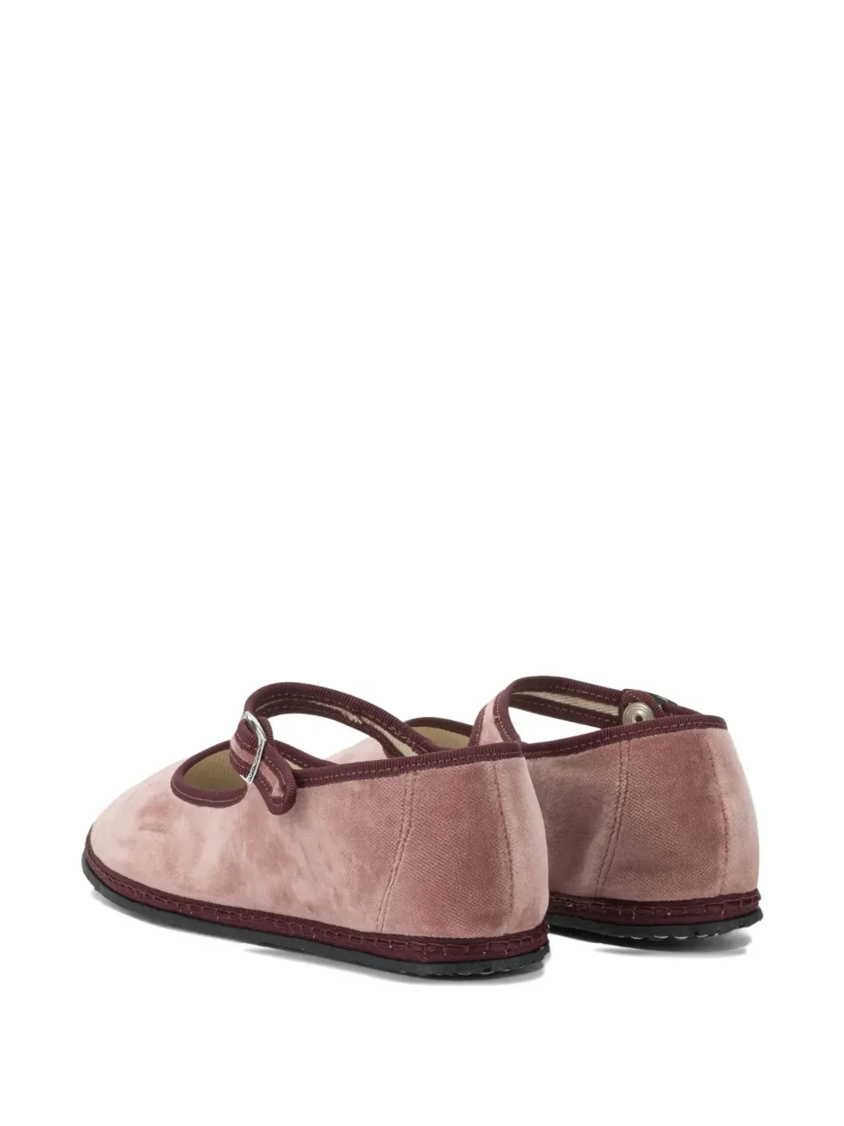 Vibi Venezia バックル付きベルベットバレエフラット - 画像3