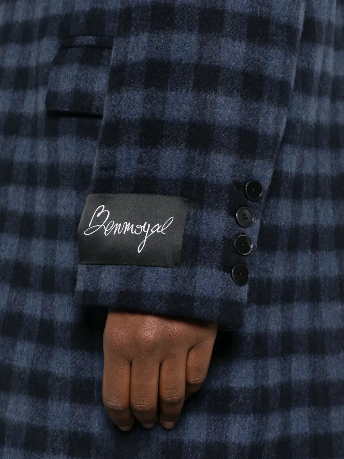 Benjamin Benmoyal ダブルブレスト チェックコート - 画像5