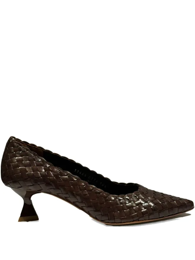 LA ROSE La-Rose 50mm Carol woven pumps - Brownの商品画像