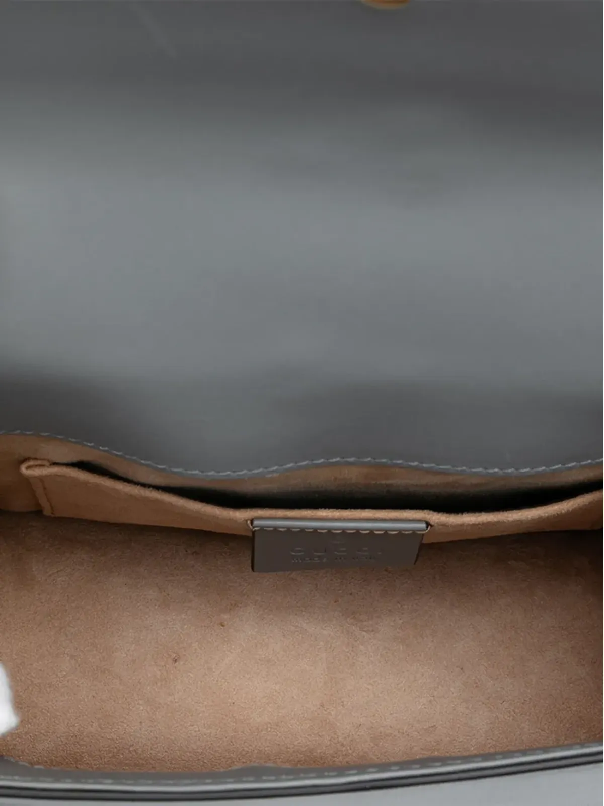 Gucci ビンテージ 2016-2025 ミニレザーウェブ シルビー チェーン クロスボディバッグ - グレー - 画像5