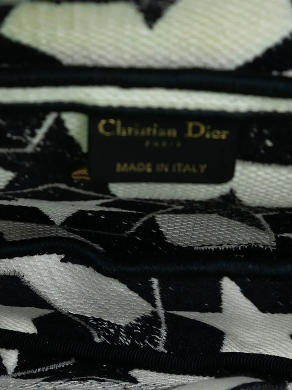 Christian Dior ビンテージ 2021 刺繍キャンバス星柄 サドルバッグ ショルダーバッグ - ホワイト - 画像5