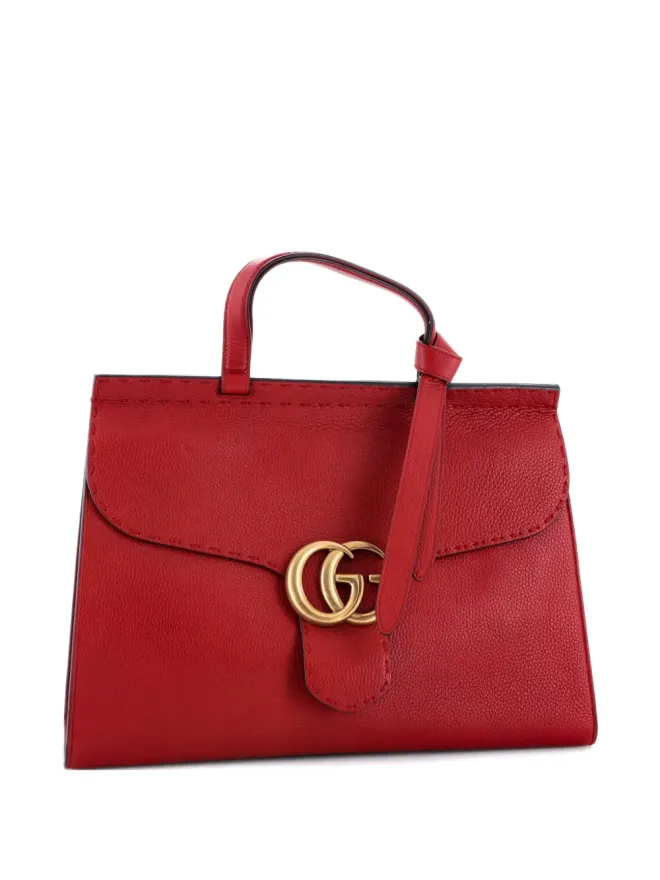 Gucci Pre-Owned Gucci ビンテージ GG Marmont トップハンドルバッグ レザー ミディアム サッチェル - レッドの商品画像