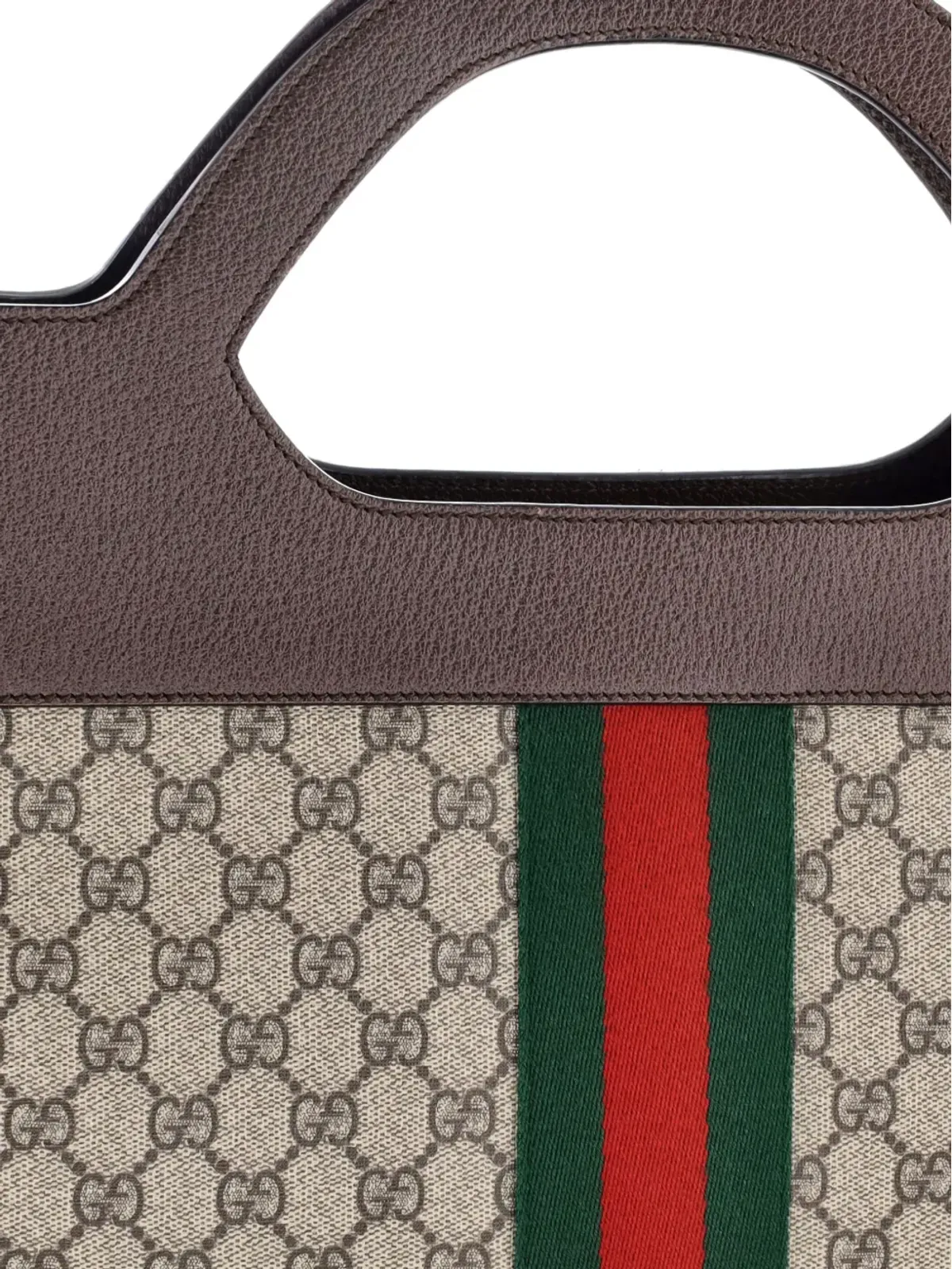 Gucci ビンテージ Ophidia カットアウトハンドル GG コーテッドキャンバス 大型トートバッグ - ニュートラル - 画像5