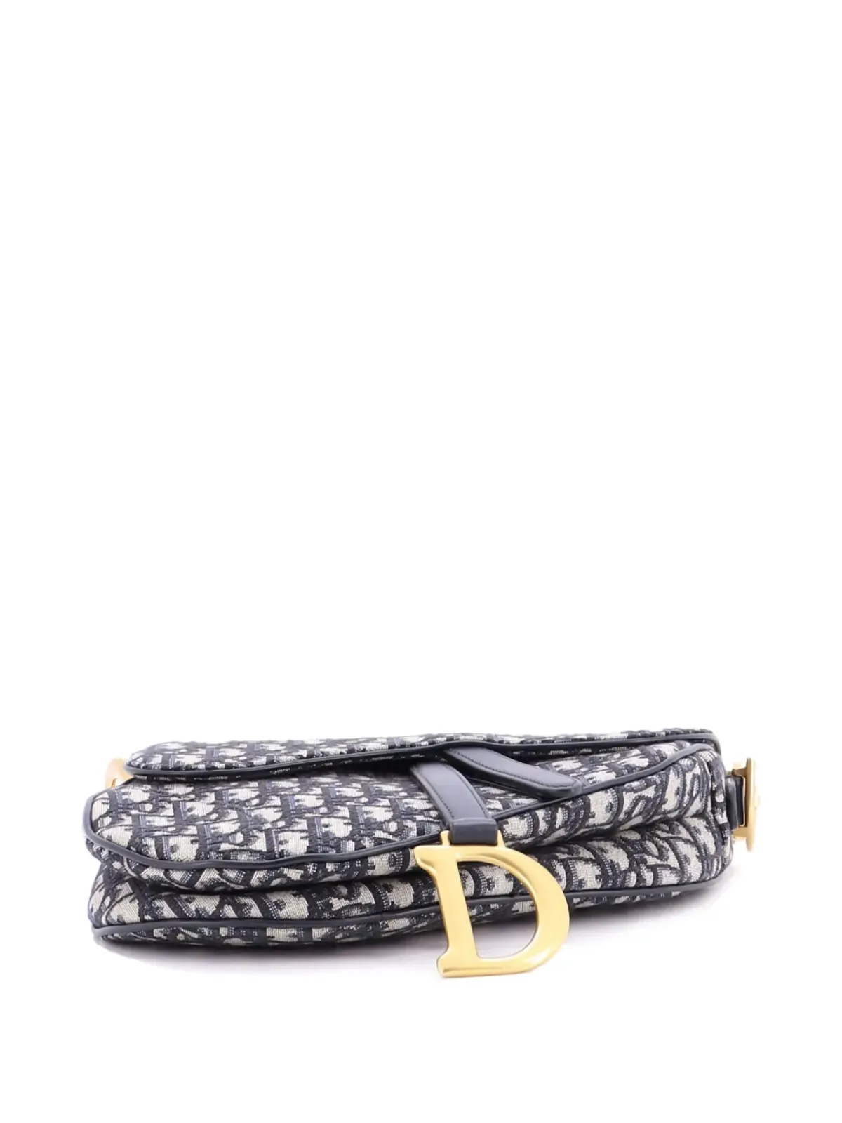 Christian Dior ビンテージ サドルバッグ ストラップ付き オブリークキャンバス ミディアムショルダーバッグ ブルー - 画像5