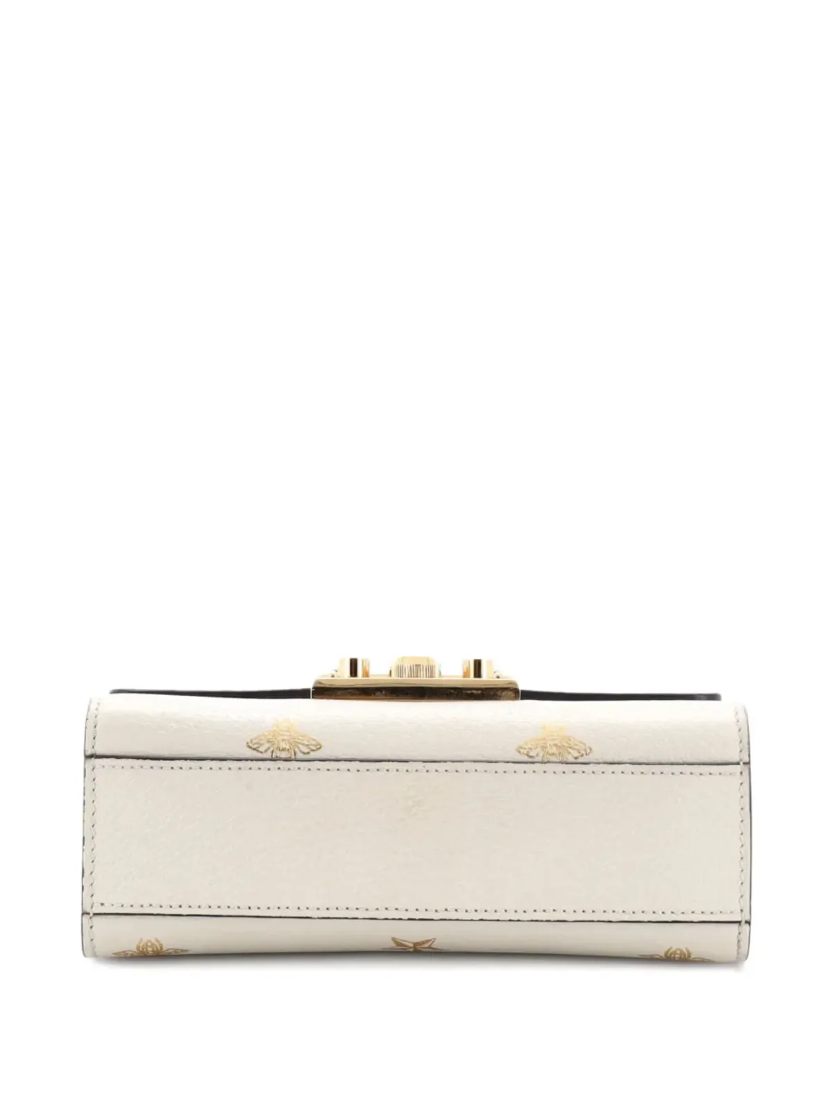 Gucci ビンテージ パドロック プリント レザー 小型 ショルダーバッグ ベージュ - 画像3