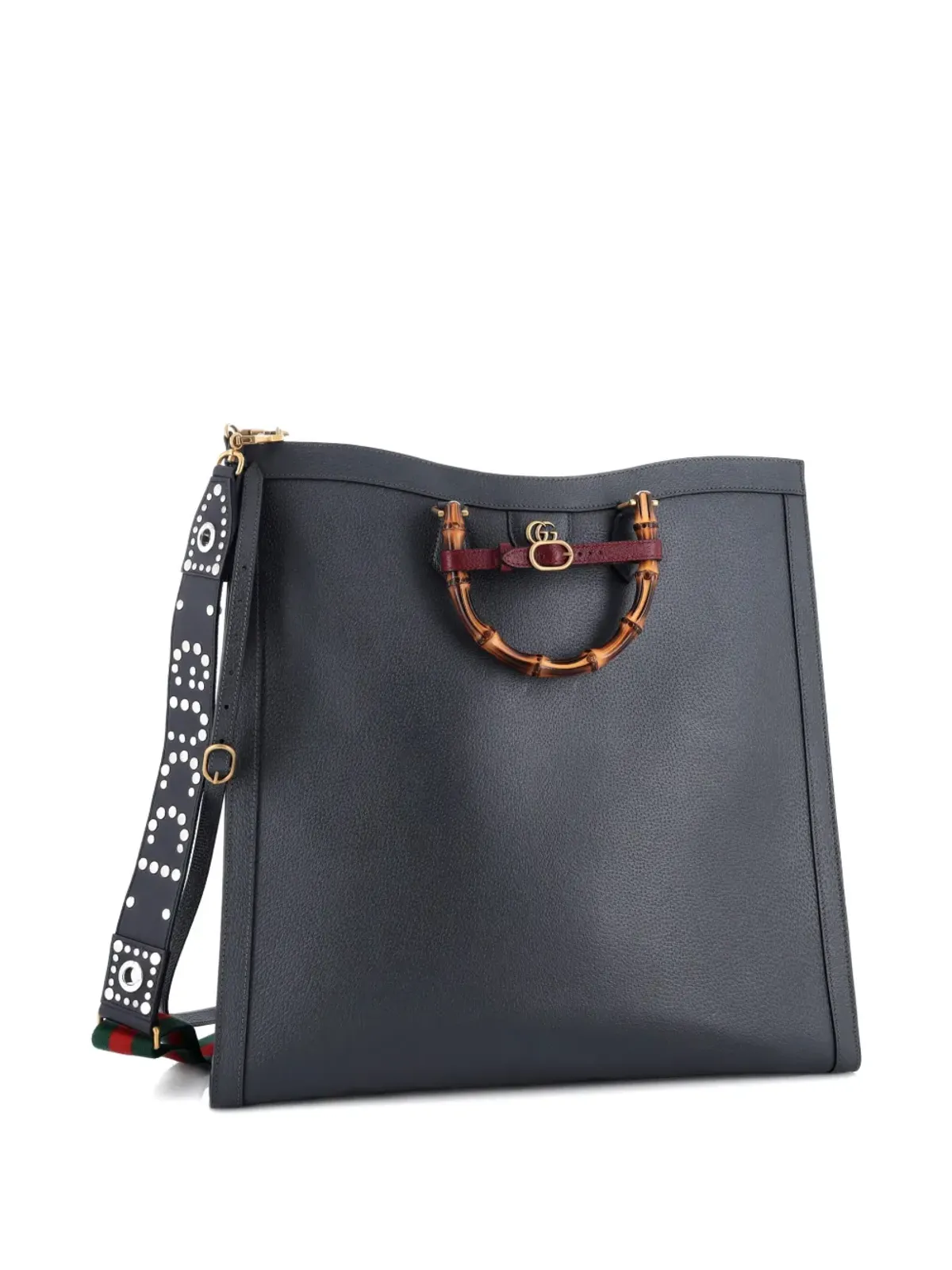 Gucci ビンテージ Diana NM バンブーハンドル レザー マキシ トートバッグ - グレー - 画像2