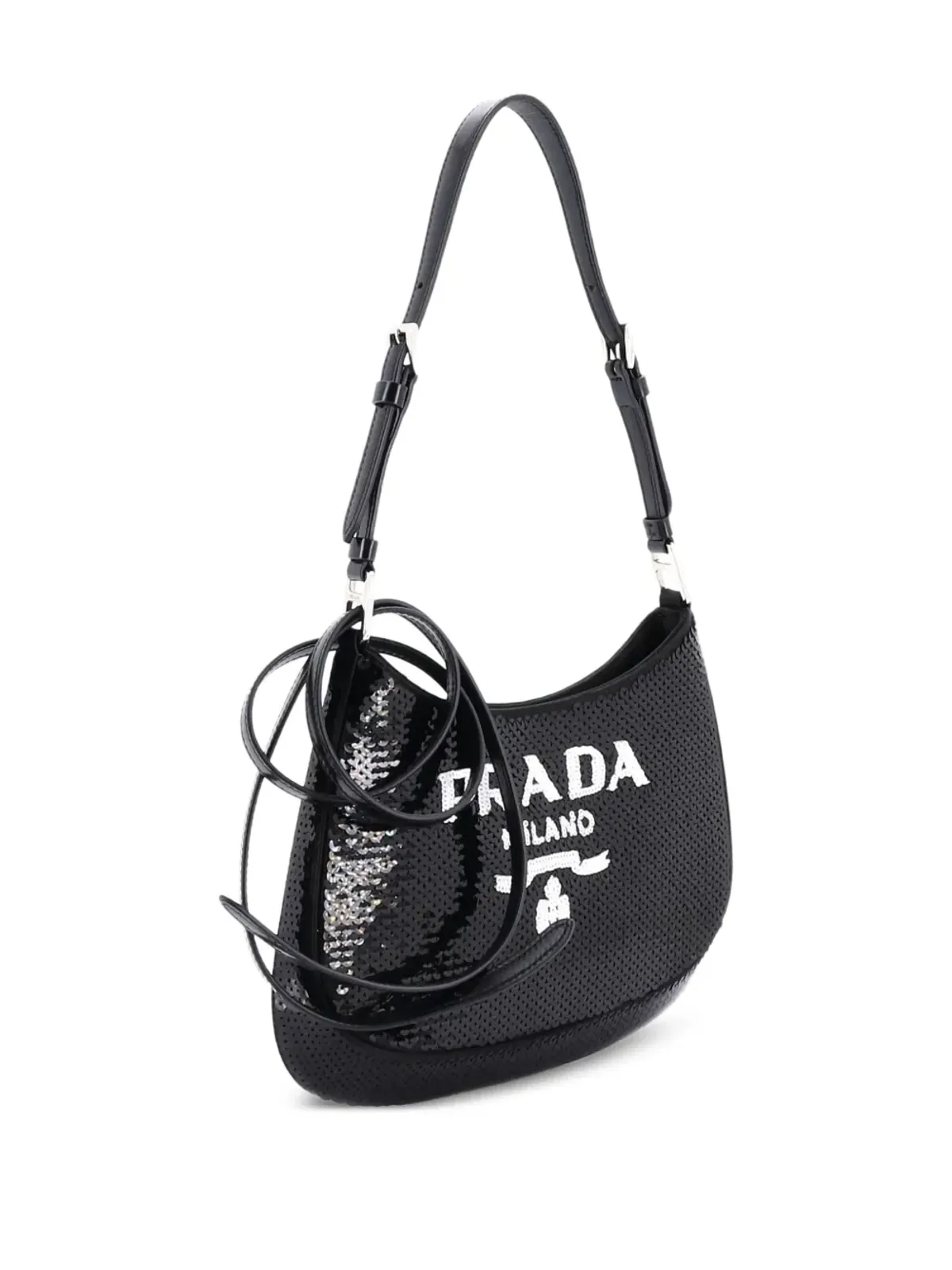 Prada ビンテージ Cleo スパンコール ミニショルダーバッグ - ブラック - 画像3