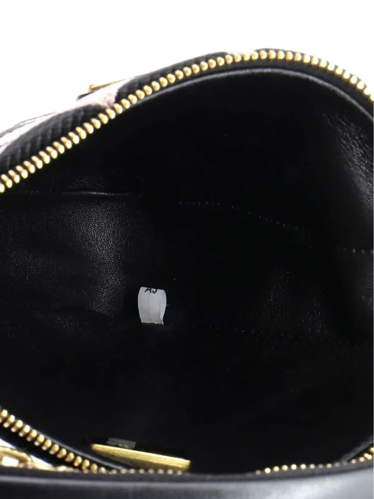 Prada ビンテージ ダブルシンボル三角バッグ レザーとジャカード ミニショルダーバッグ - ブラック - 画像5