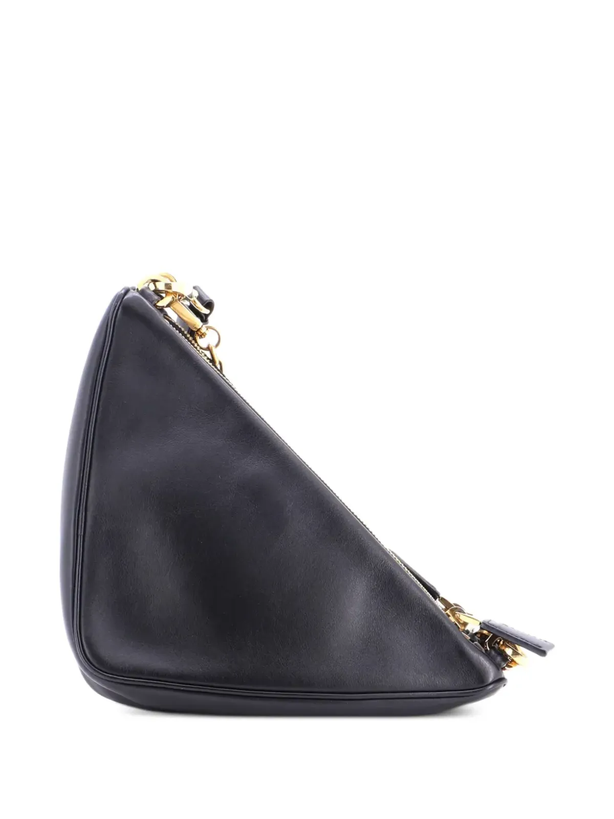 Prada ビンテージ ダブルシンボル三角バッグ レザーとジャカード ミニショルダーバッグ - ブラック - 画像2