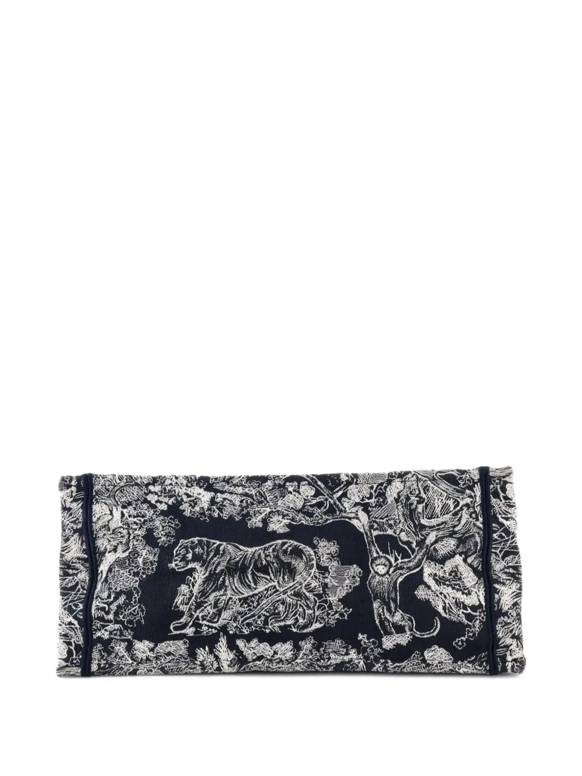 Christian Dior ビンテージ ブック刺繍入りキャンバス大型トートバッグ - ブルー - 画像2