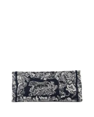 Christian Dior ビンテージ ブック刺繍入りキャンバス大型トートバッグ - ブルー - サムネイル2