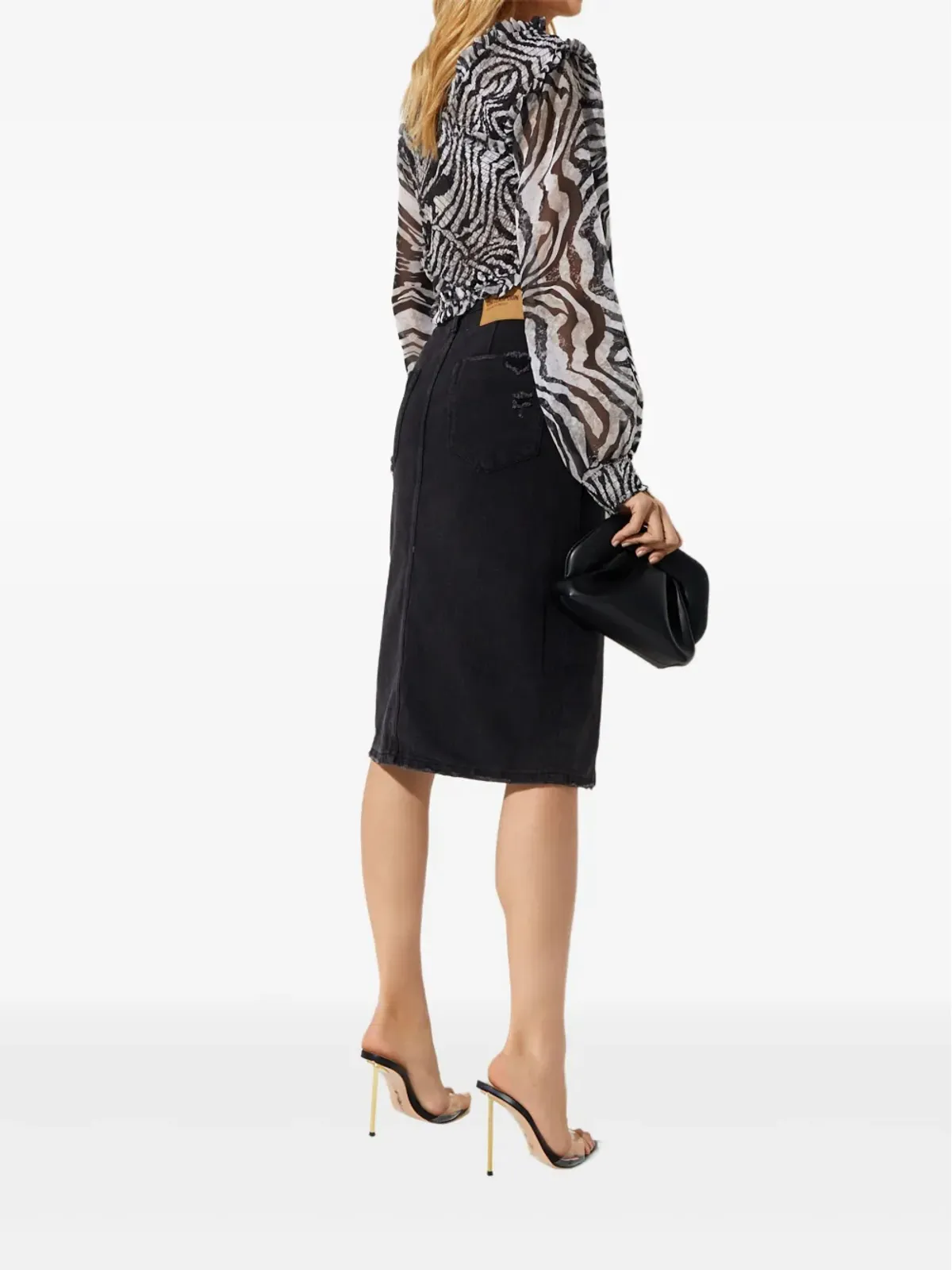 One Teaspoon zebra-pattern blouse - Black - 画像3
