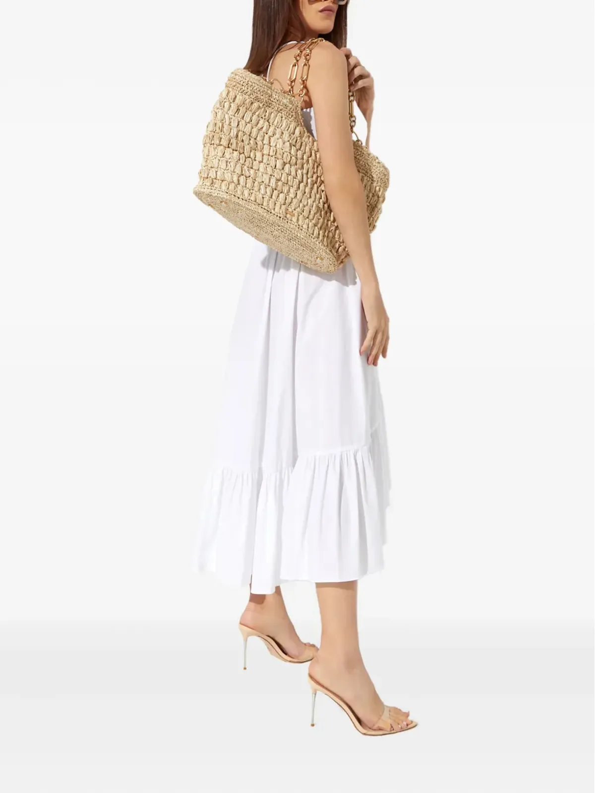 Caroline Constas Veronica フリル付きミディドレス - White - 画像4