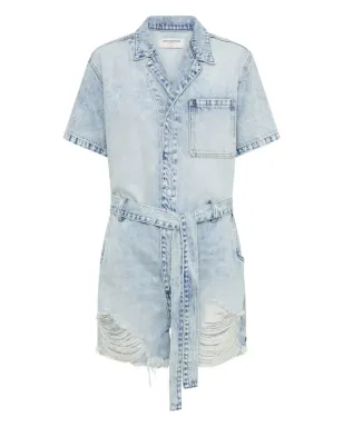 One Teaspoon frayed belted playsuits - Blue - サムネイル1