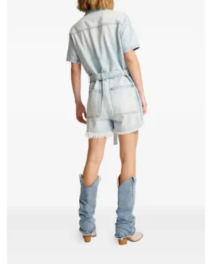 One Teaspoon frayed belted playsuits - Blue - サムネイル3