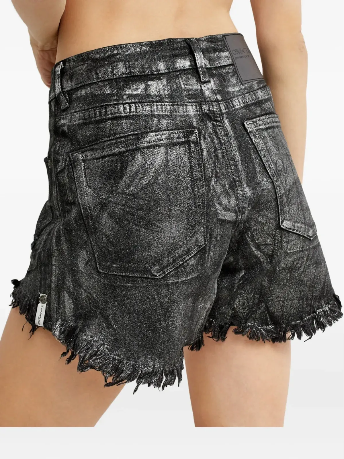 One Teaspoon Bonitas frayed denim short shorts - Black - 画像2