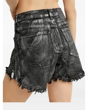 One Teaspoon Bonitas frayed denim short shorts - Black - サムネイル2