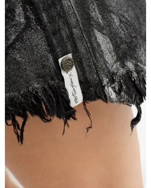 One Teaspoon Bonitas frayed denim short shorts - Black - サムネイル4