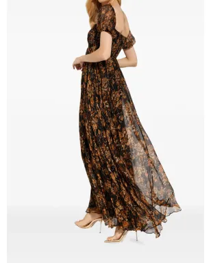 Caroline Constas 花柄プリントスクエアネックマキシドレス - サムネイル4