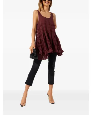 Free People パターン柄フリルトップ - サムネイル2