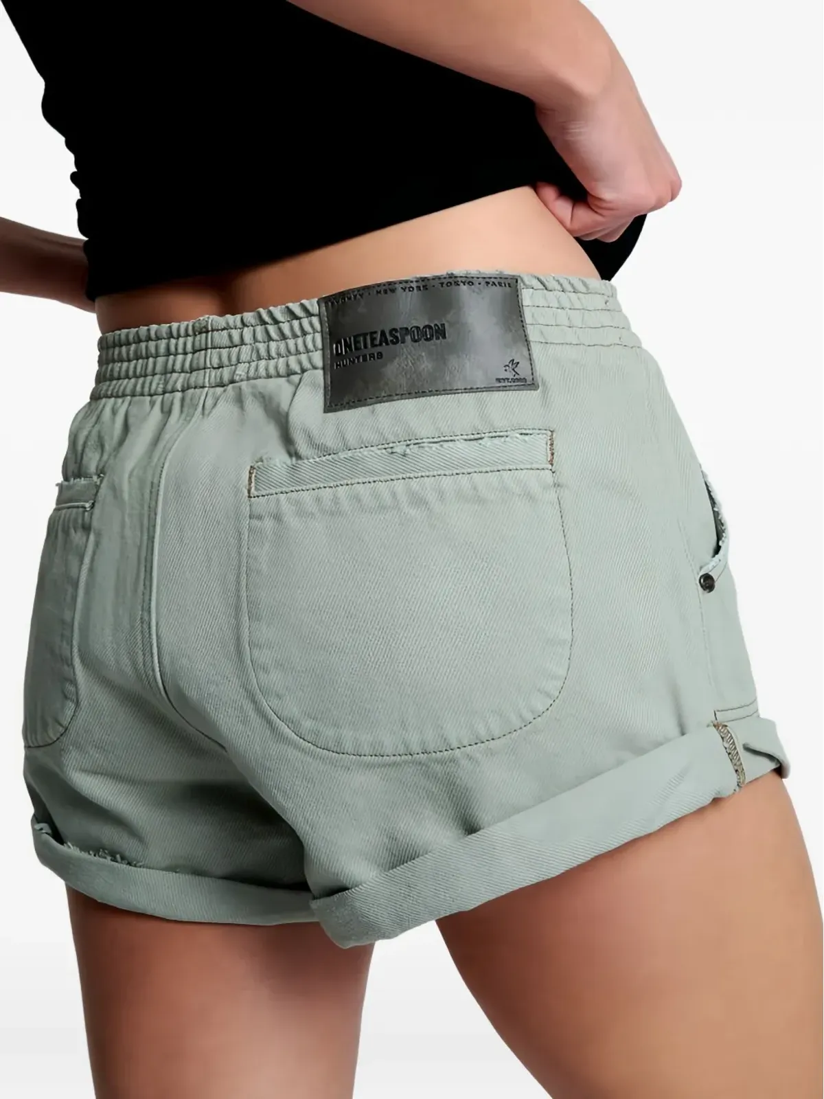 One Teaspoon elasticated shorts - Green - 画像2