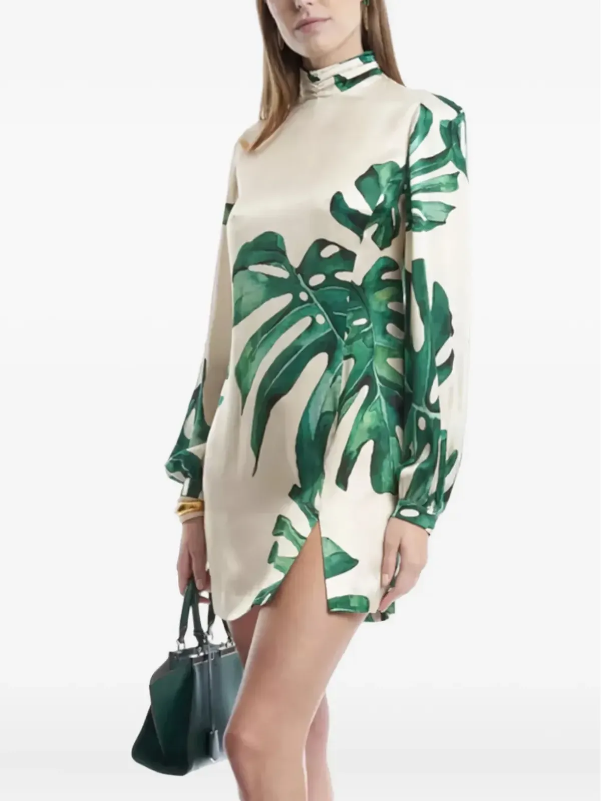 Raquel Diniz Elle leaf-printミニドレス - 画像2