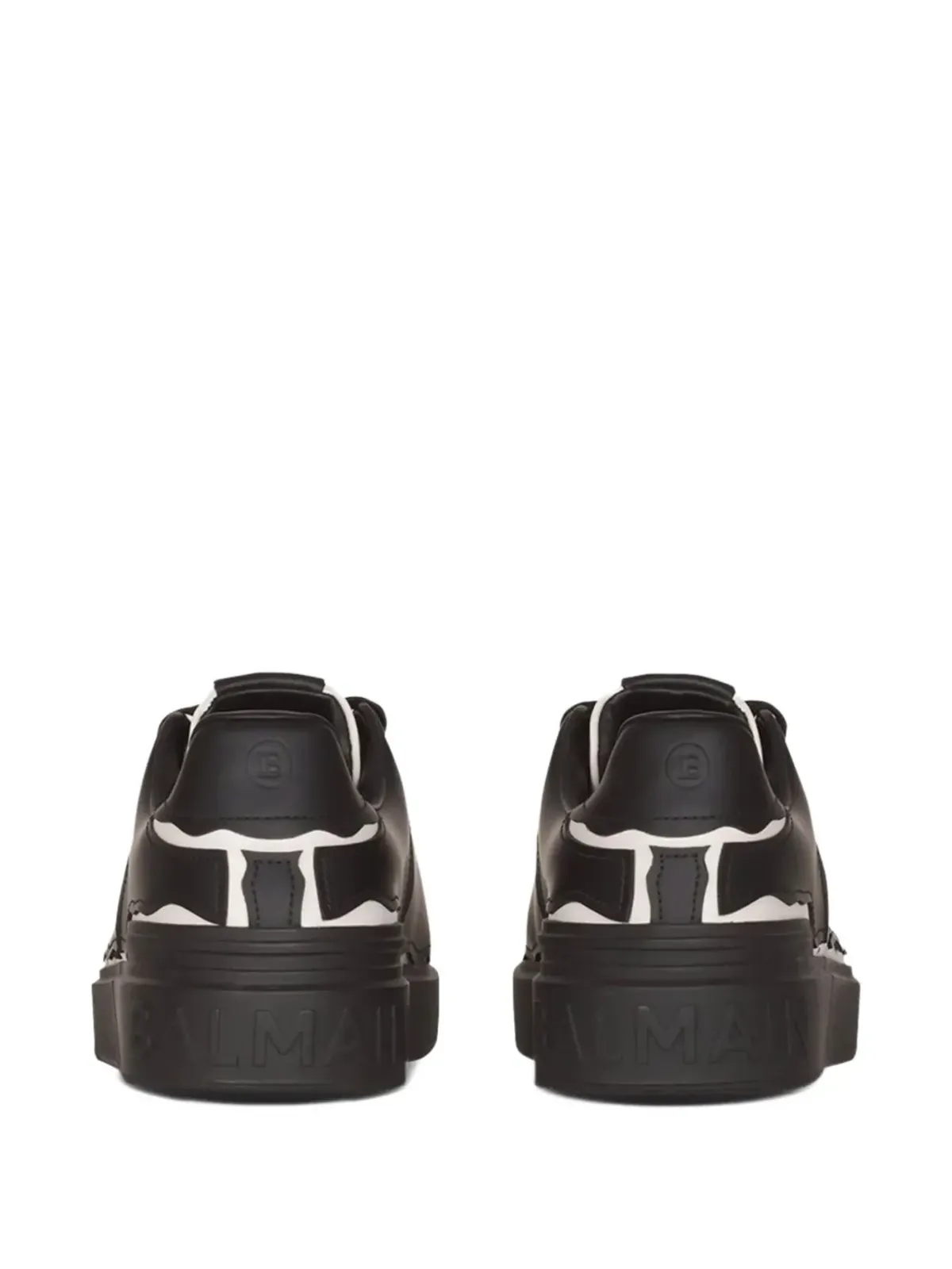 Balmain Pre-Owned B-Court コントラストトリム スニーカー（ブラック） - 画像3