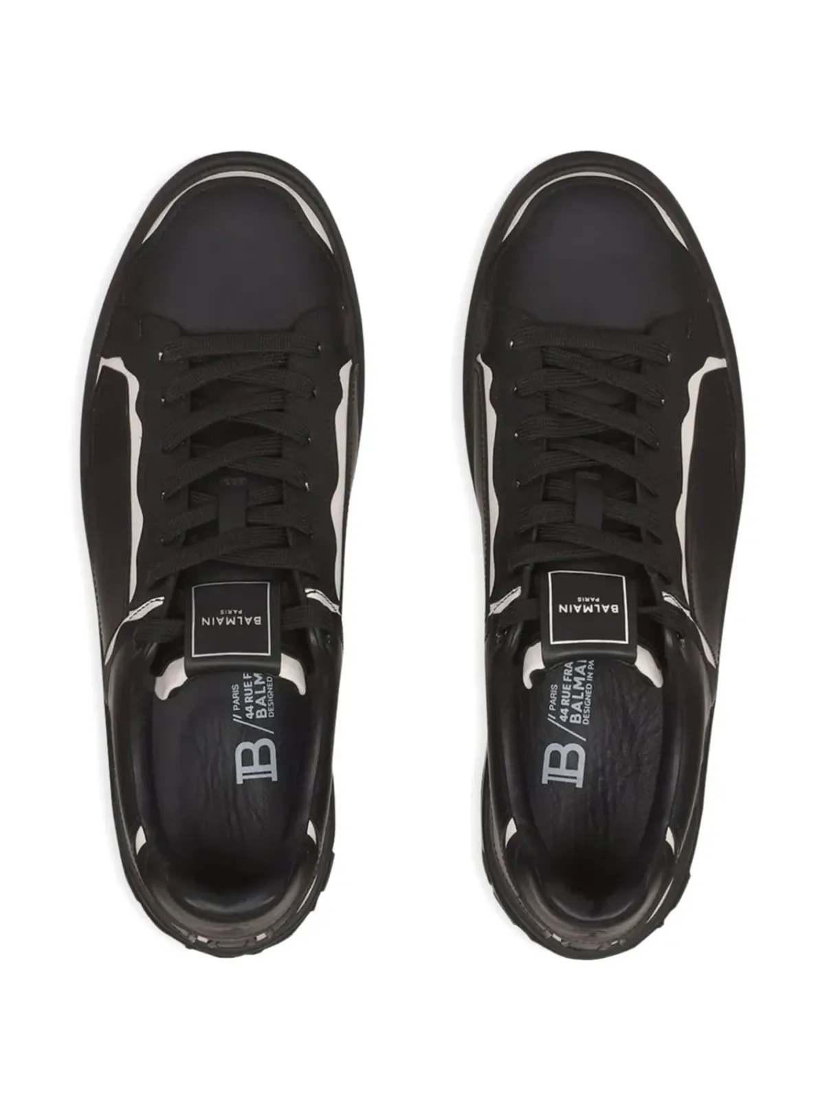 Balmain Pre-Owned B-Court コントラストトリム スニーカー（ブラック） - 画像4
