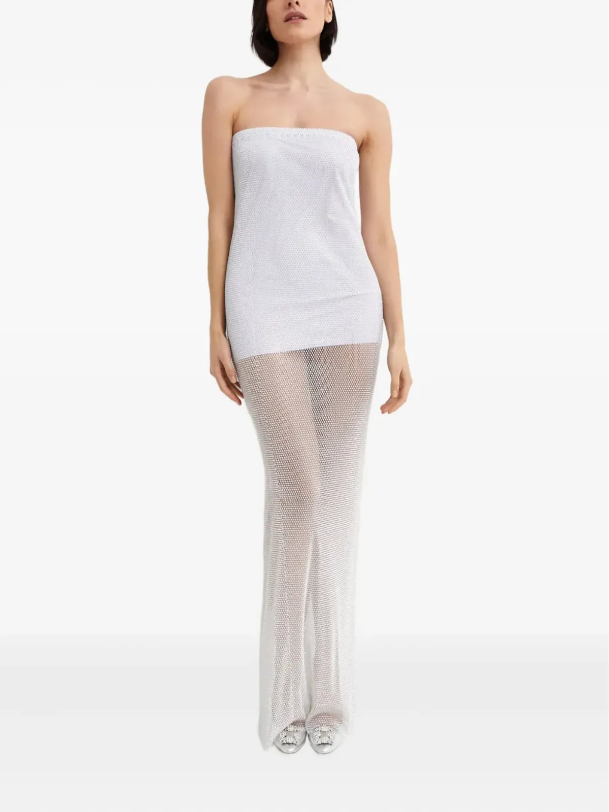 Santa Brands rhinestone-mesh maxi dress - 画像5