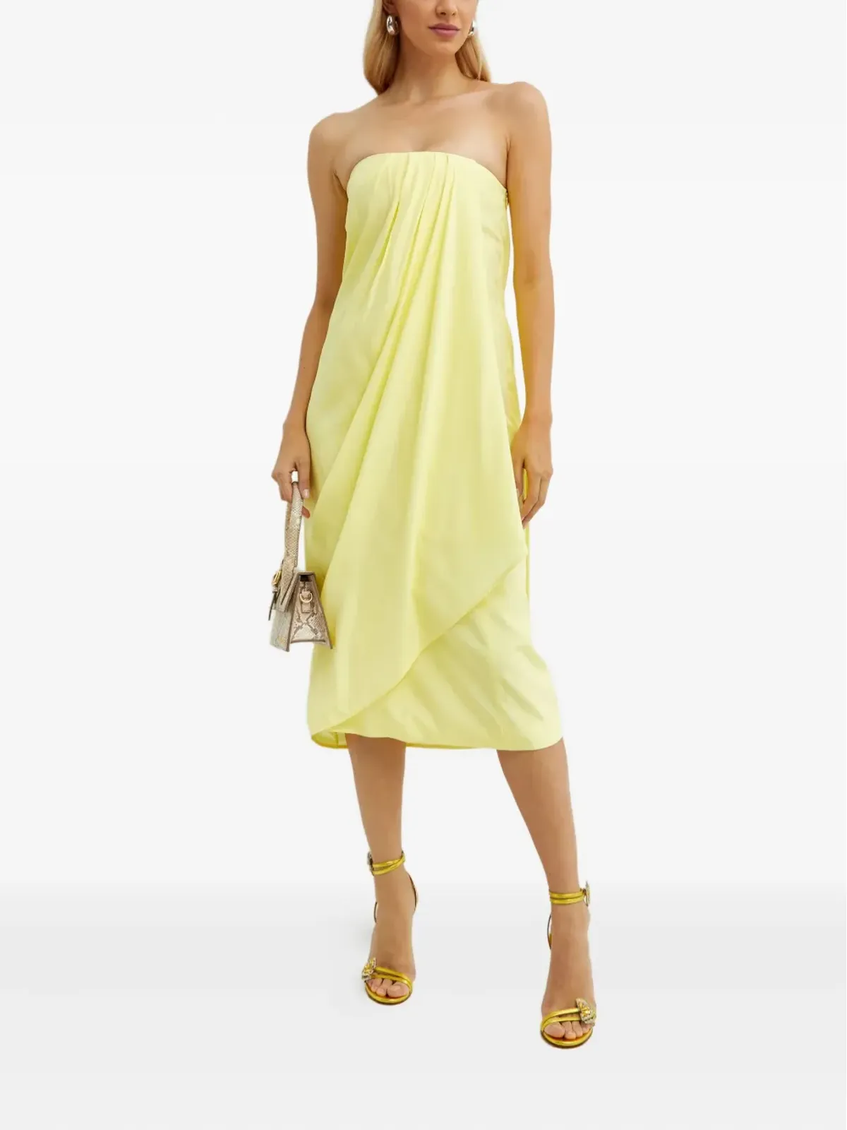 GAUGE81 Onna draped midi dress - Yellow - 画像1