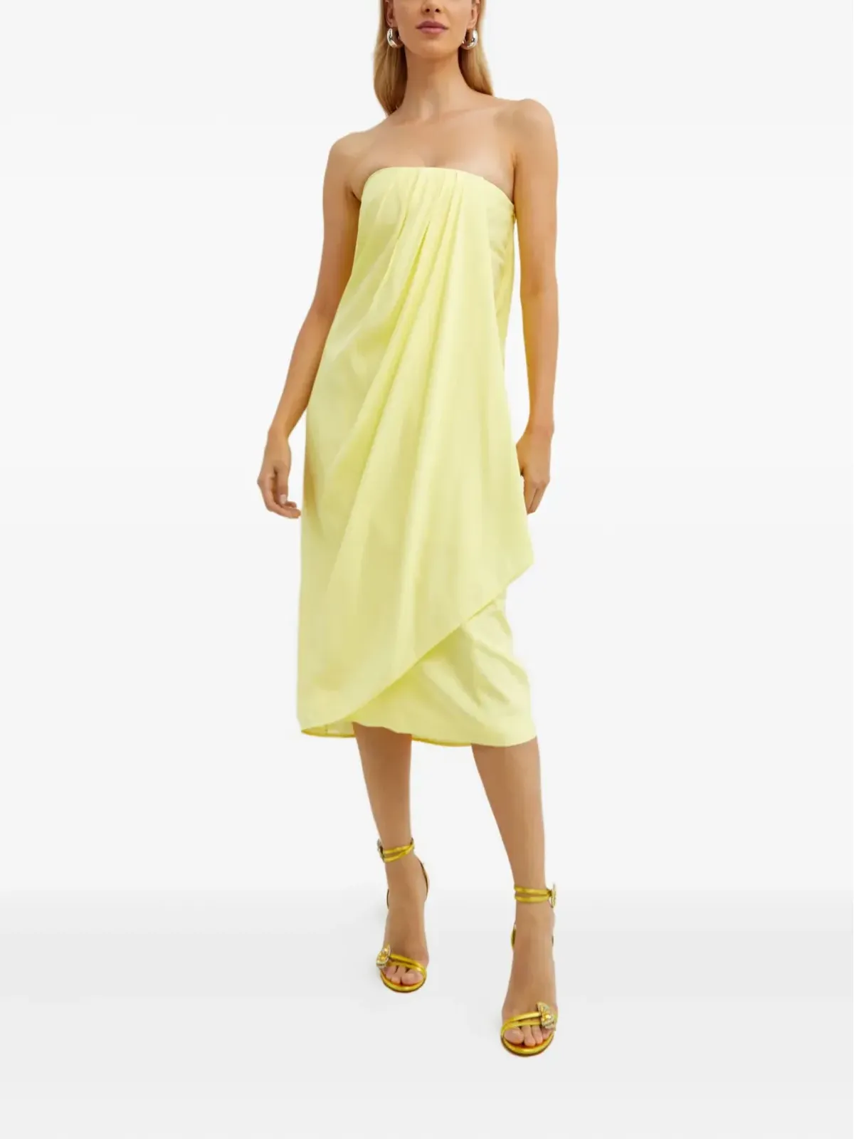 GAUGE81 Onna draped midi dress - Yellow - 画像2