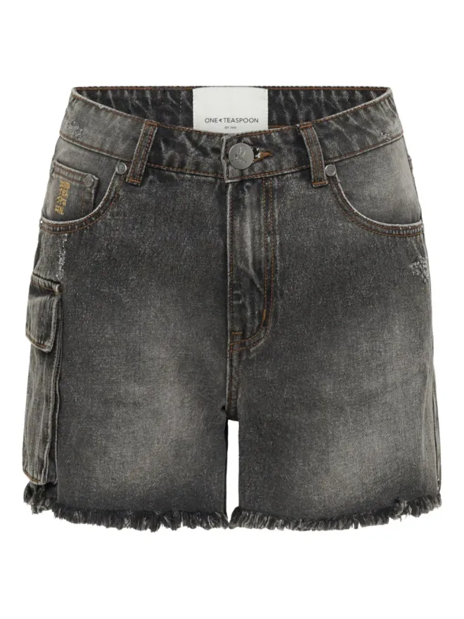 One Teaspoon One Teaspoon Legends frayed cargo shorts - Greyの商品画像