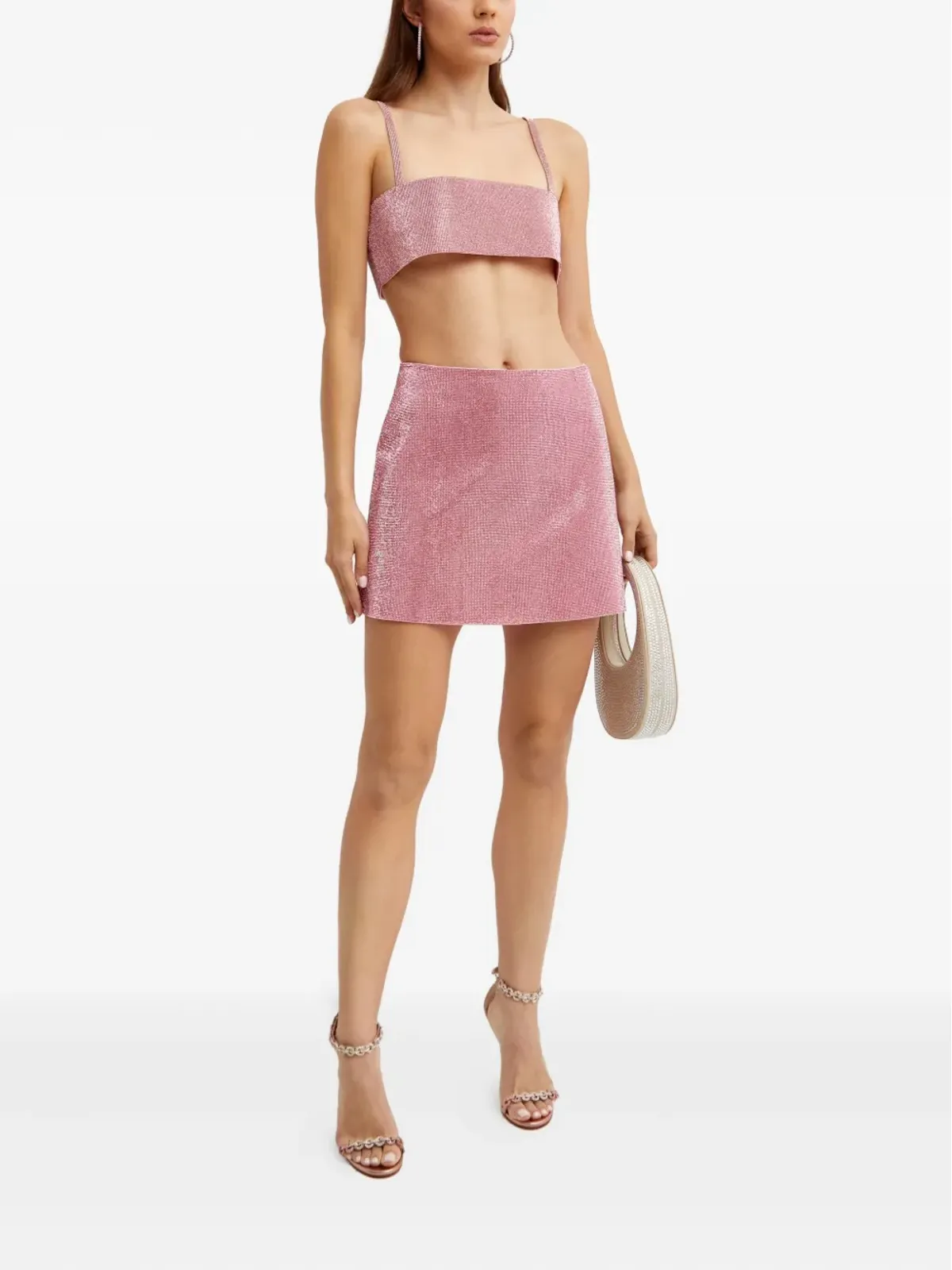 Nuè Camille crystal-embellished mini skirt - Pink - 画像2