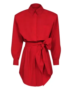 Alexandre Vauthier タイウェスト ボタンシャツ ミニドレス - レッド - サムネイル1