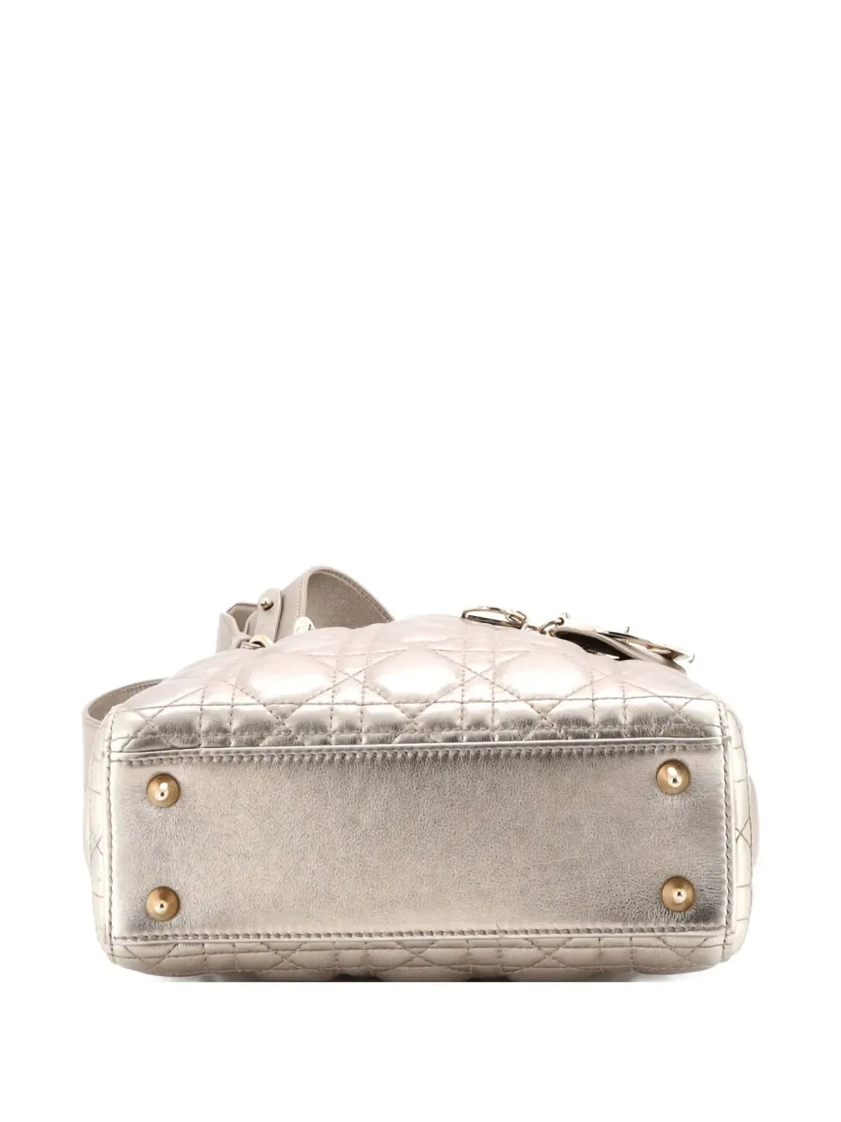 Christian Dior ビンテージ My ABCDior レディディオール バッグ メタリック キャンヌージュ キルト レザー ショルダーバッグ - ゴールド - 画像2