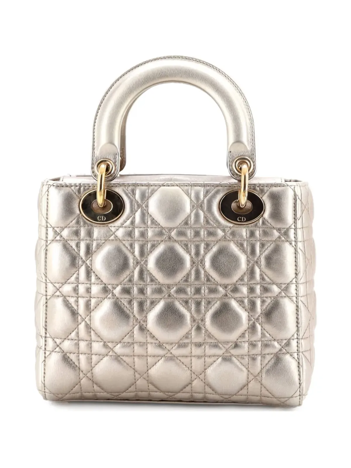 Christian Dior ビンテージ My ABCDior レディディオール バッグ メタリック キャンヌージュ キルト レザー ショルダーバッグ - ゴールド - 画像3