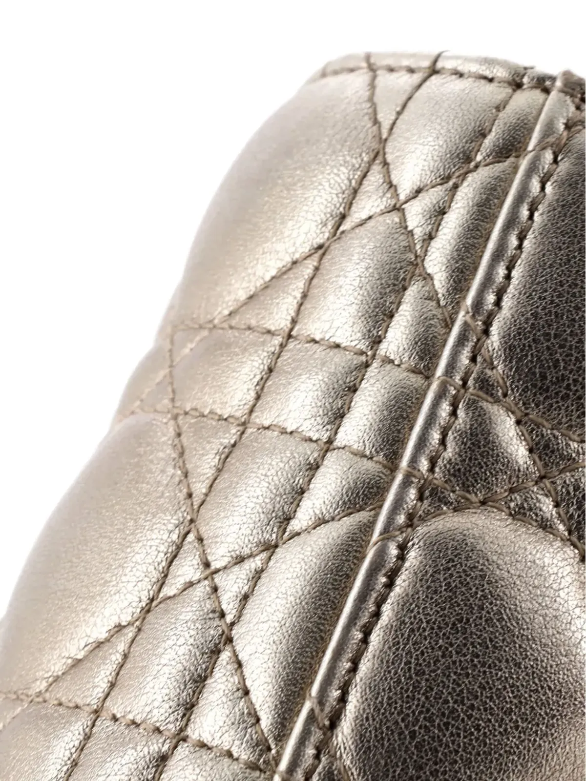 Christian Dior ビンテージ My ABCDior レディディオール バッグ メタリック キャンヌージュ キルト レザー ショルダーバッグ - ゴールド - 画像4
