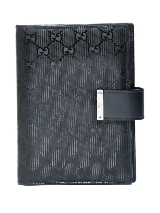 Gucci Pre-Owned Gucci ビンテージ 1980-1990年代 ロゴパターン ノートブックカバー ブラックの商品画像