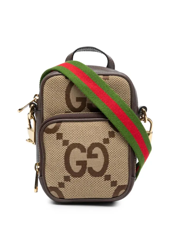 Gucci Pre-Owned Gucci ビンテージ 2016-2025 マイクロジャンボGGキャンバス ウェブ トップハンドル バッグ サッチェル ブラウンの商品画像