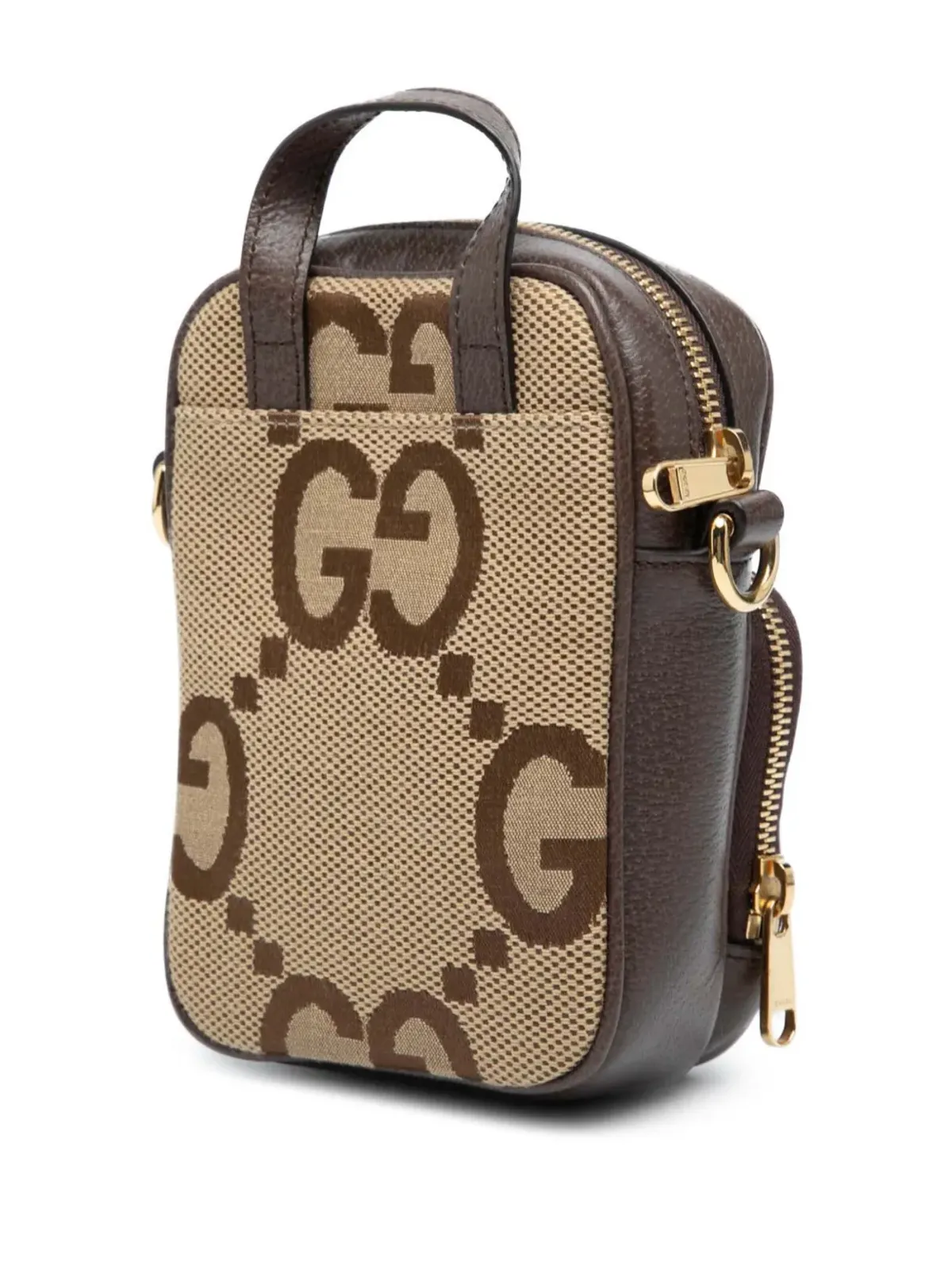 Gucci ビンテージ 2016-2025 マイクロジャンボGGキャンバス ウェブ トップハンドル バッグ サッチェル ブラウン - 画像3