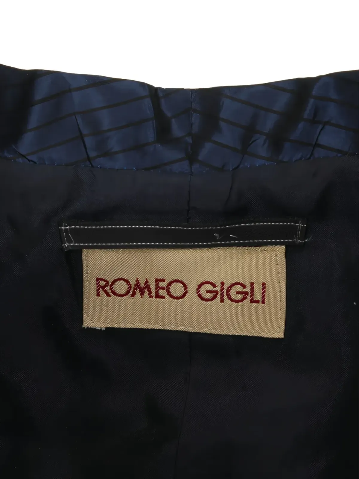 Romeo Gigli ビンテージ 1990年代 ストライプ ウエストコート ブルー - 画像4