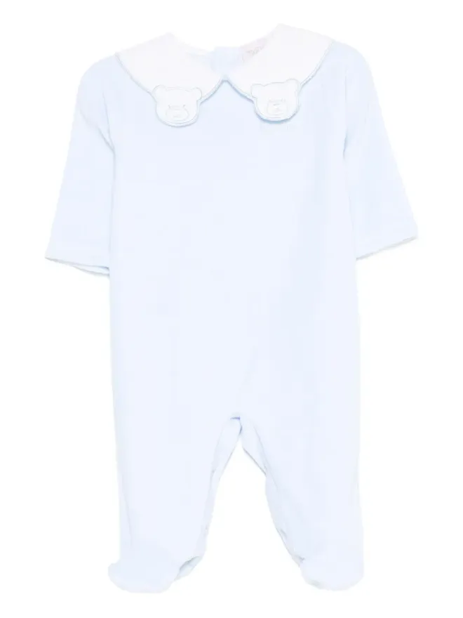 NANAN NANAN アップリケ襟付きロンパース（ブルー）の商品画像