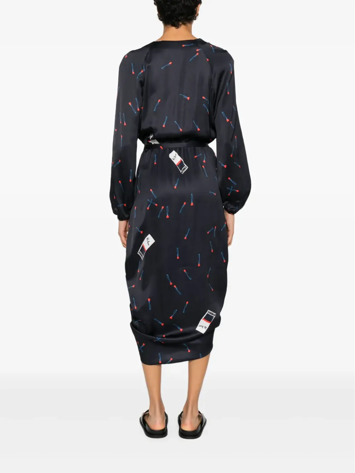 Rochas コードドローストリング ミディドレス - 画像4