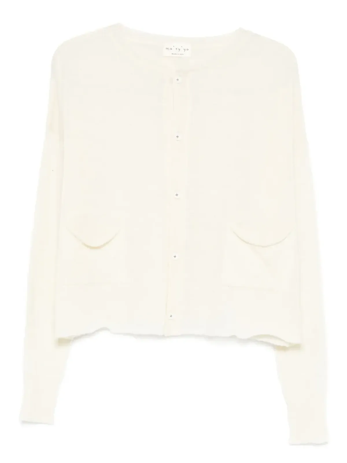 Ma'ry'ya pocket button-fastening cardigan - White - 画像1