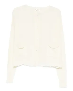 Ma'ry'ya pocket button-fastening cardigan - White - サムネイル1