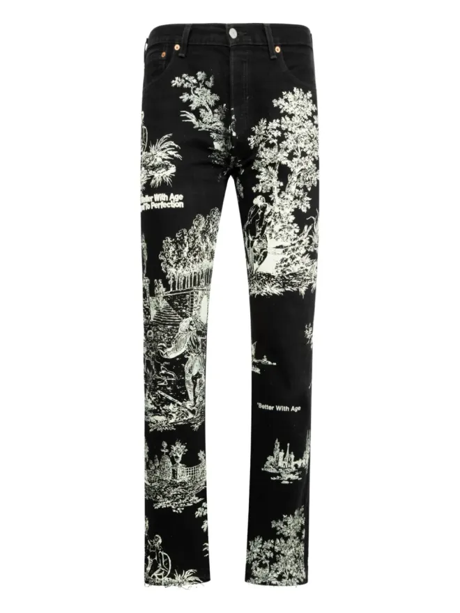 Better with Age Better with Age × Levi's 501 プリントデニムパンツ - ブラックの商品画像