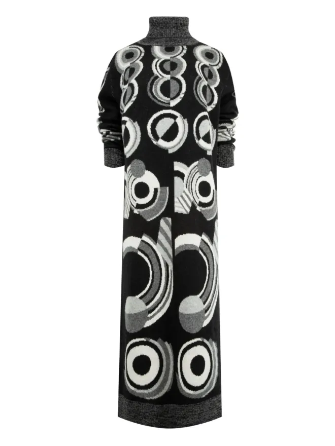 Libertine Libertine ソニア タートルネック柄 ミディドレス ブラックの商品画像